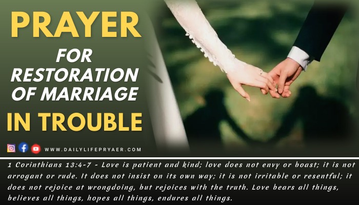 Prayer for Restoration of Marriage in Trouble