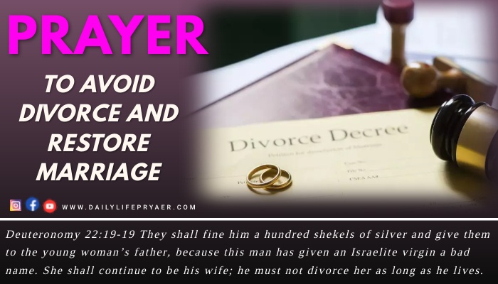 Prayer to Avoid Divorce and Restore Marriage