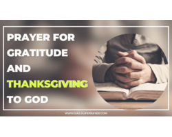 Prayer for Gratitude and Thanksgiving to God